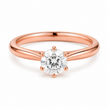 Celestia Round Solitaire lab-grown diamond ring in polished 18K rose gold