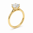 Celestia Round Solitaire lab-grown diamond ring side profile in 18K yellow gold