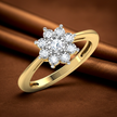 Flower Gold Diamond Ring