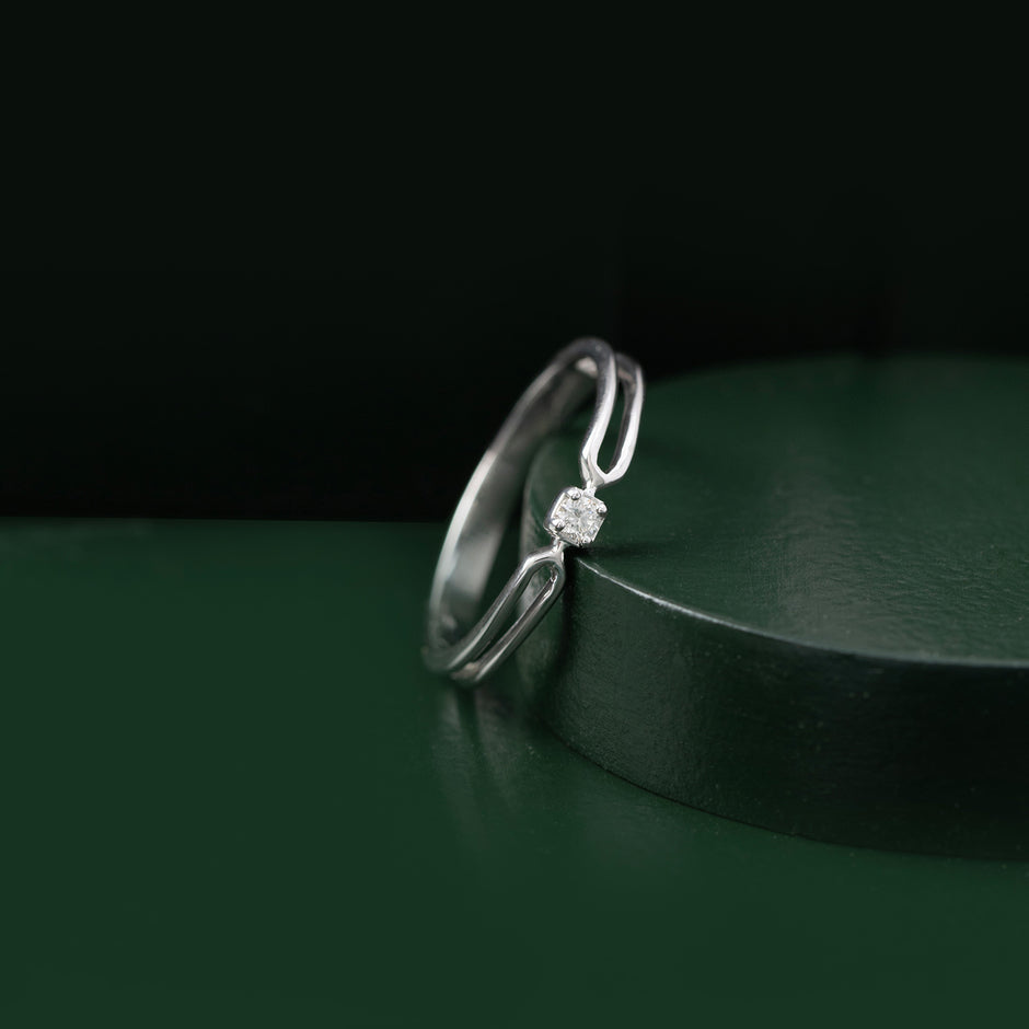 The Twin Loop Gold Diamond Ring