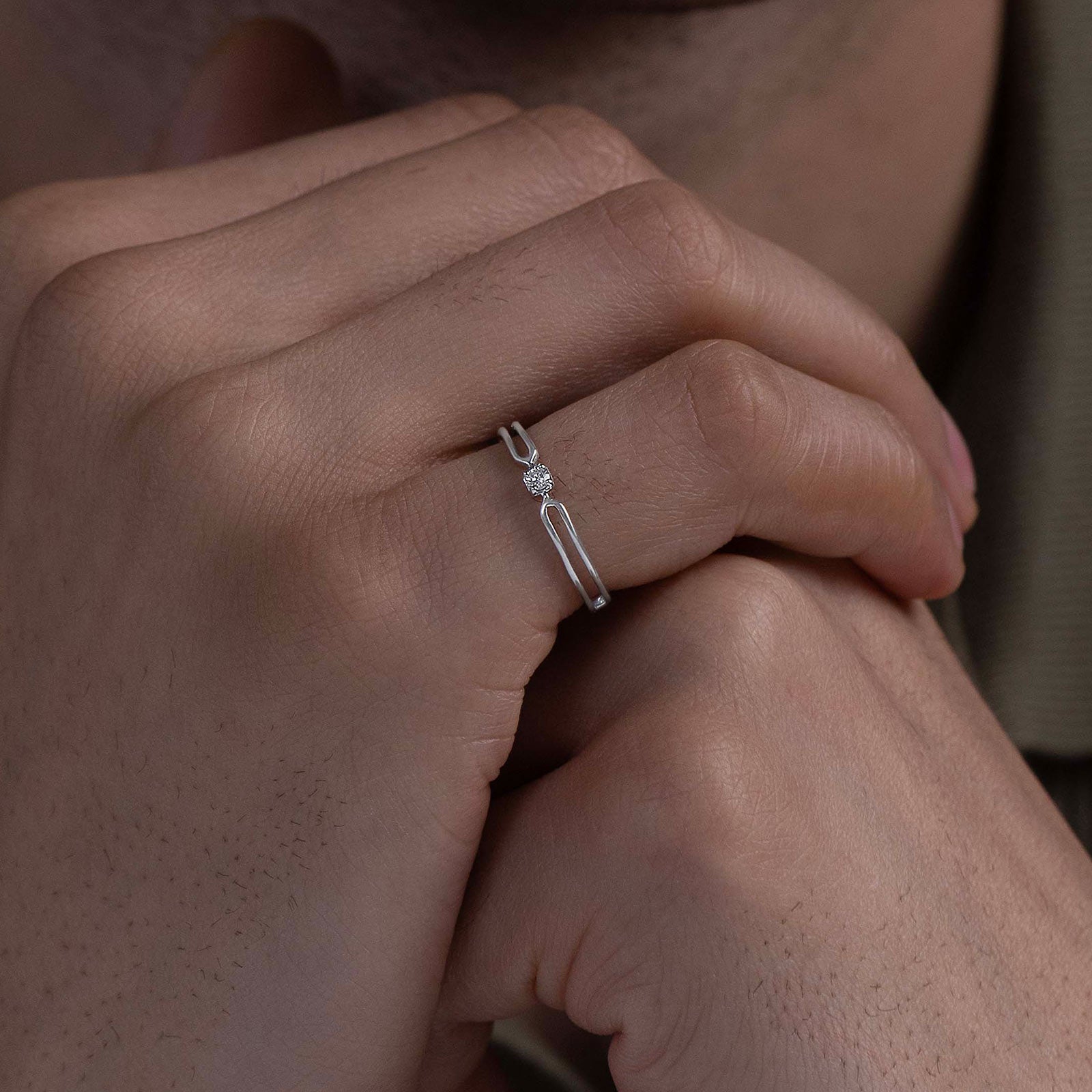 The Twin Loop Gold Diamond Ring
