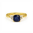 Blue Stone Gold Diamond Ring - Khatim Jewels
