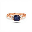 Blue Stone Gold Diamond Ring - Khatim Jewels