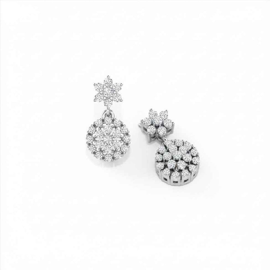 Star Cluster Gold Diamond Earrings