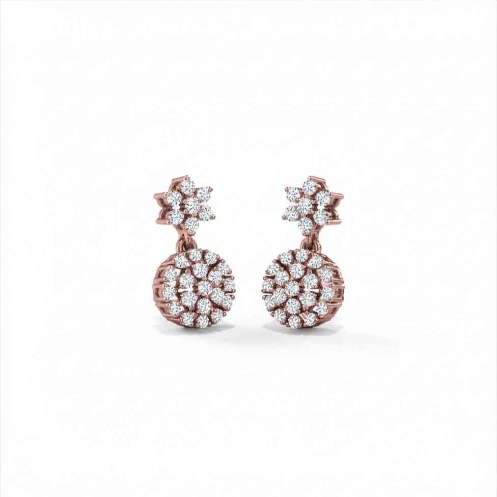 Star Cluster Gold Diamond Earrings