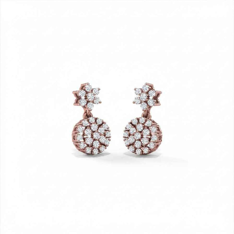 Star Cluster Gold Diamond Earrings