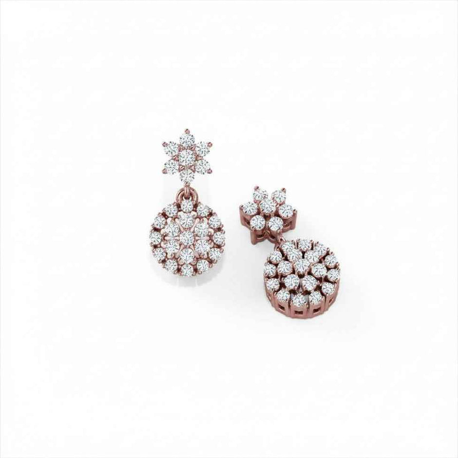 Star Cluster Gold Diamond Earrings