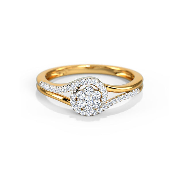 Cluster Gold Diamond Ring in gold — front catalog view, image 1
