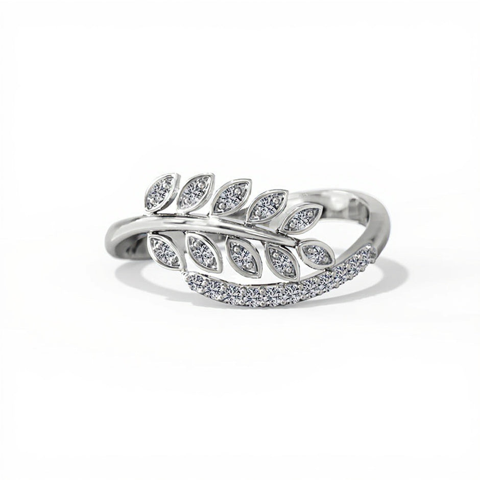 Gold Leaf Diamond Ring