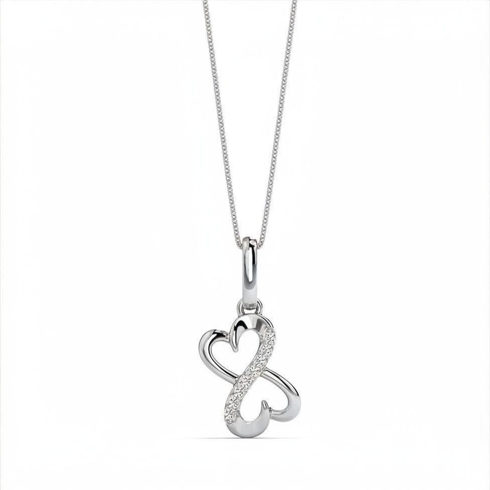 Intertwined Heart & Infinity Gold Diamond Pendant