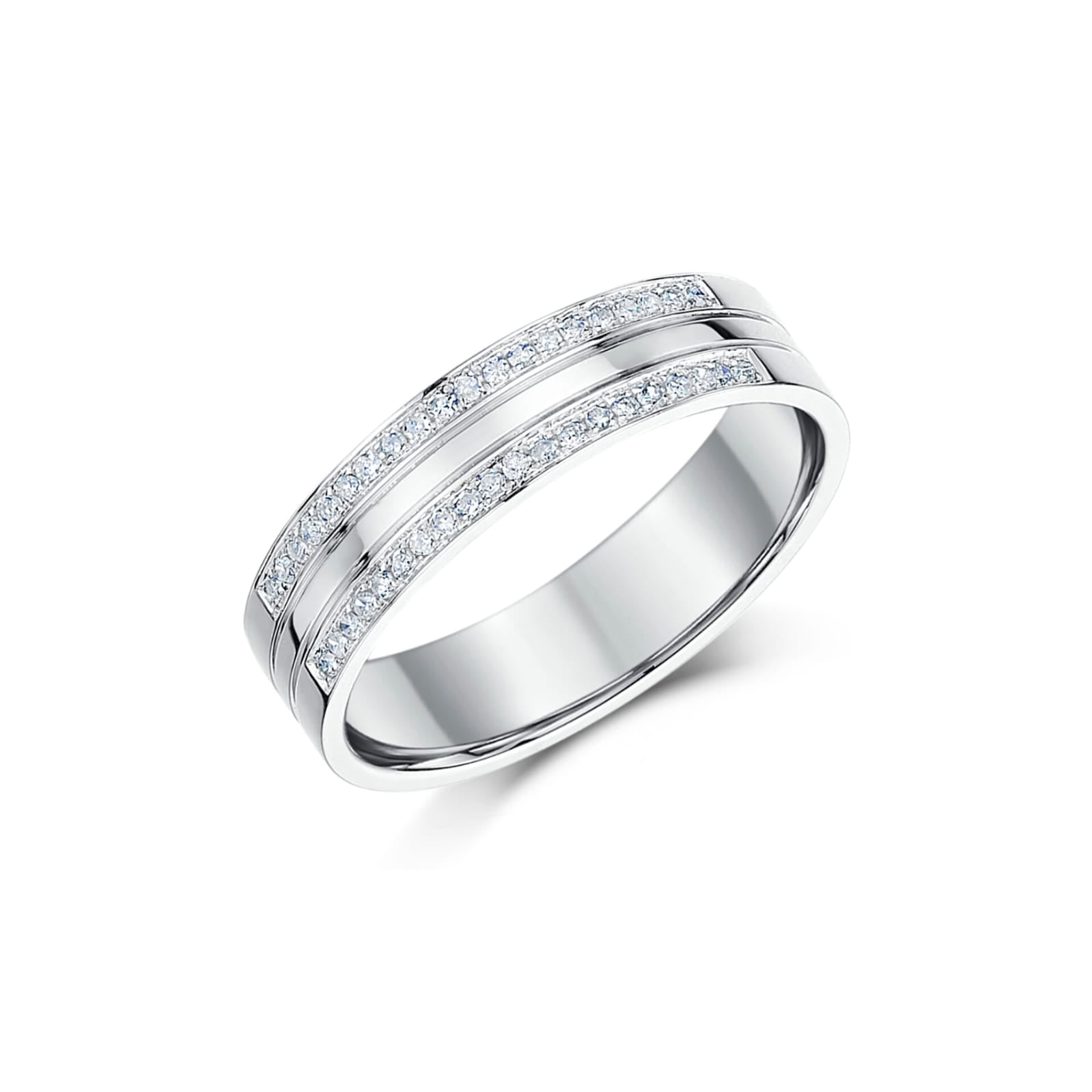 Dual Channel Men Diamond Ring