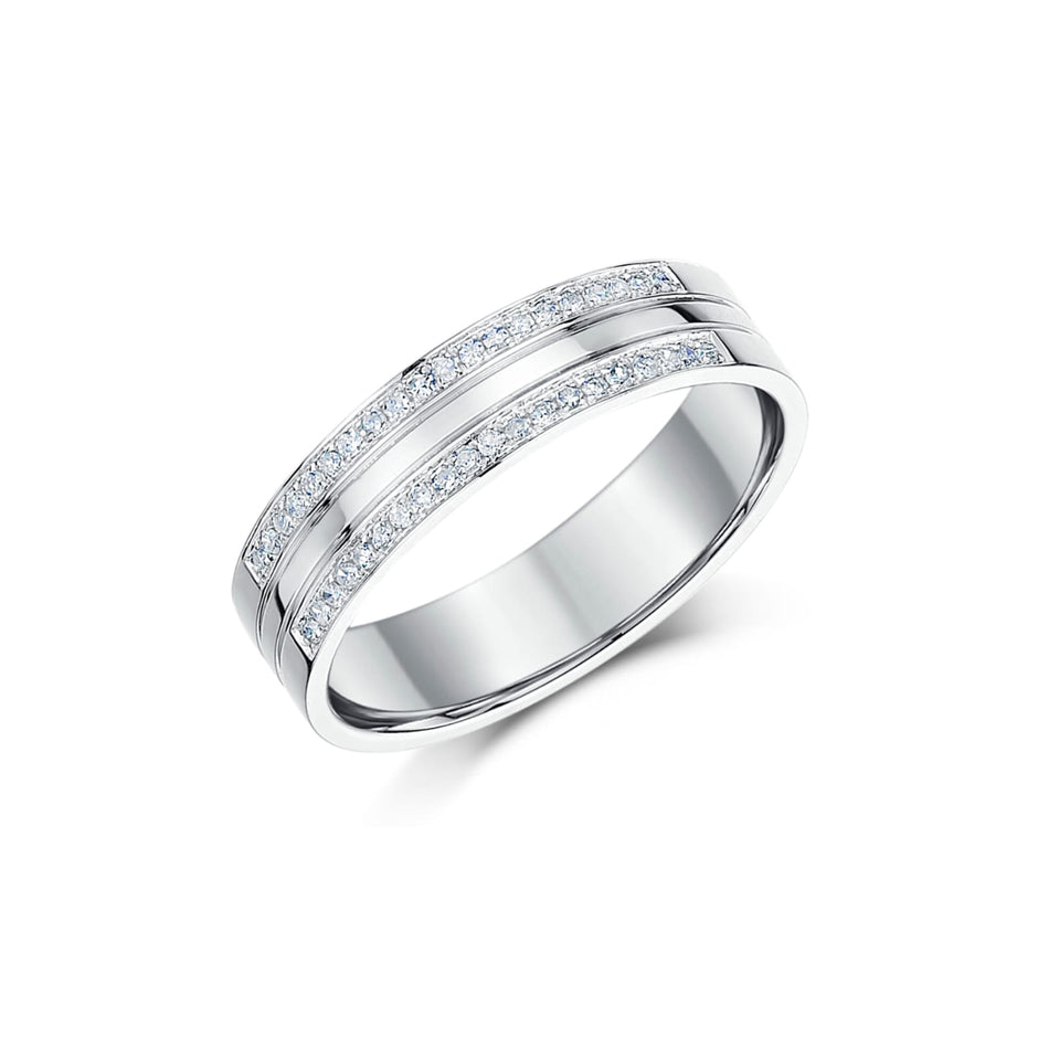 Dual Channel Men Diamond Ring