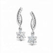 Floral Leaf Gold Diamond Earrings