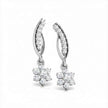 Floral Leaf Gold Diamond Earrings