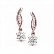 Floral Leaf Gold Diamond Earrings