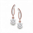 Floral Leaf Gold Diamond Earrings