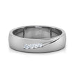 Silver Diamond Men ring with three diamonds on a white background