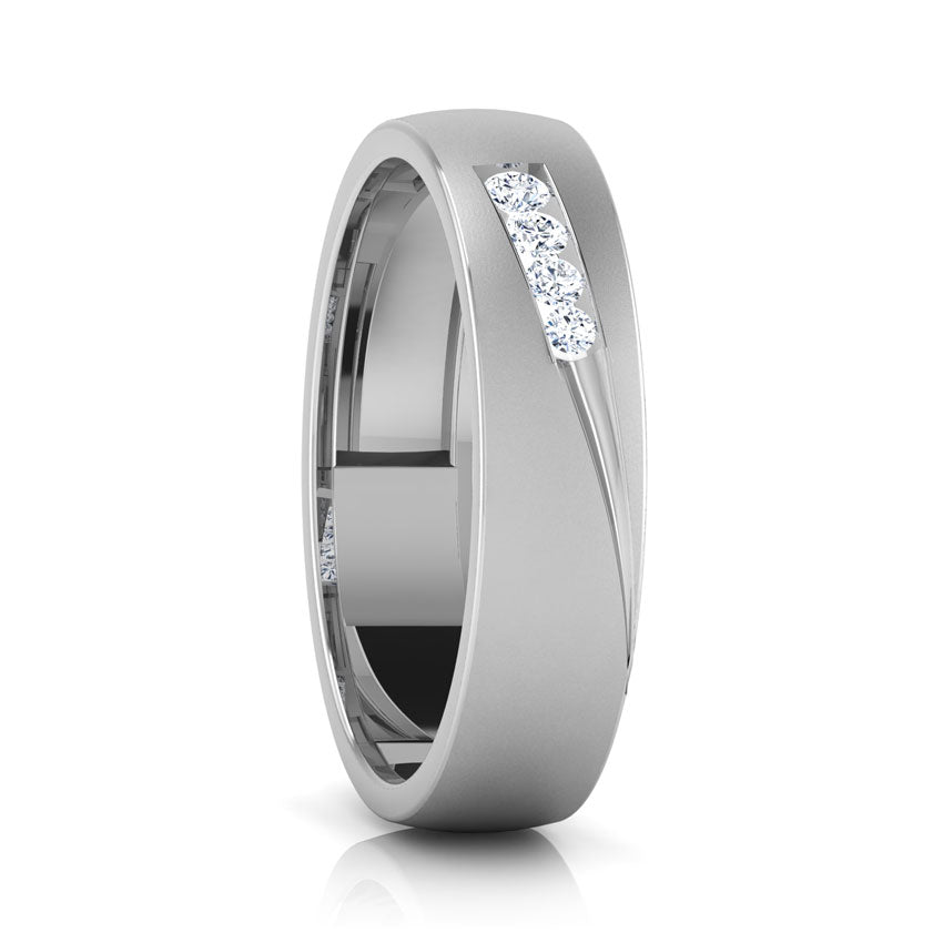 Falling Stars Men's Diamond Ring in 925 sterling silver — setting detail, image 4