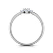 White Gold Engagement Diamond Ring with a diamond flower setting on a white background