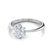 White Gold ring with a floral diamond design on a white background