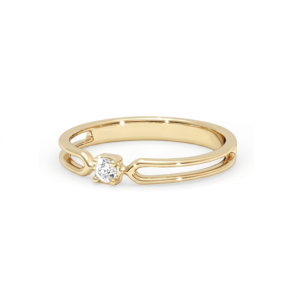 The Twin Loop Gold Diamond Ring