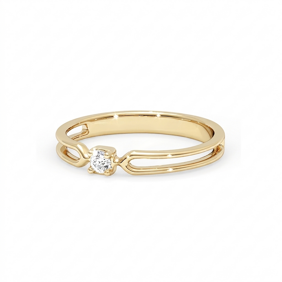 The Twin Loop Gold Diamond Ring