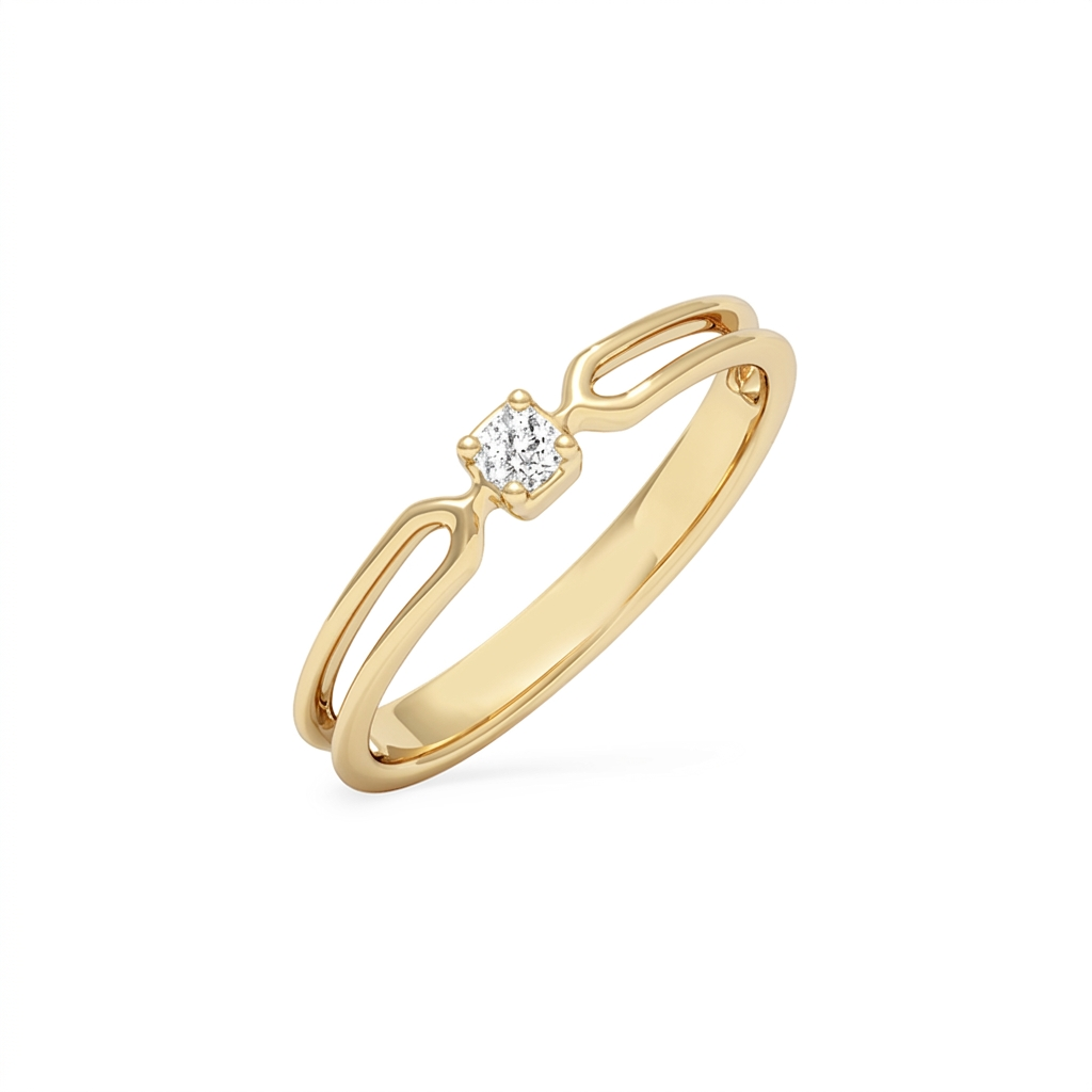 The Twin Loop Gold Diamond Ring