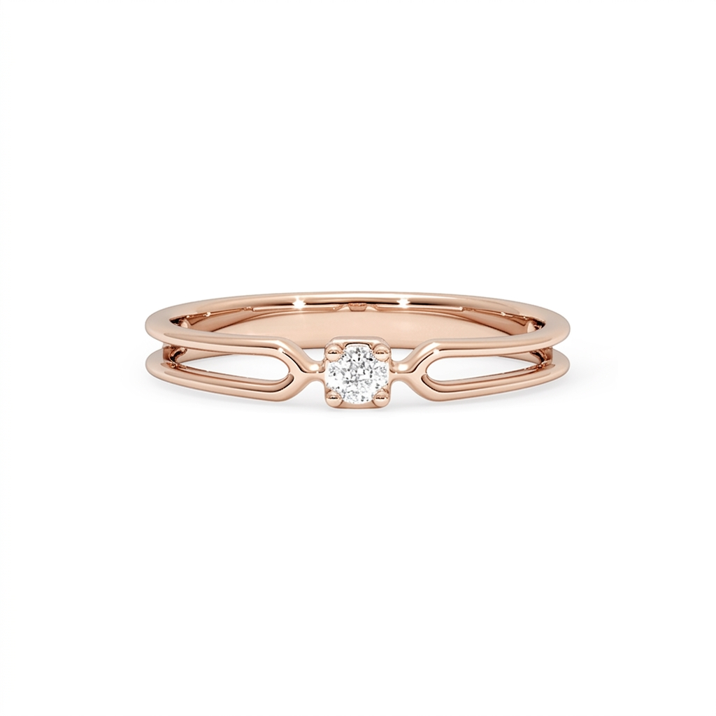 The Twin Loop Gold Diamond Ring