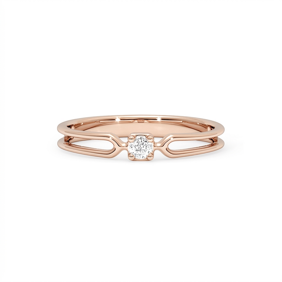 The Twin Loop Gold Diamond Ring