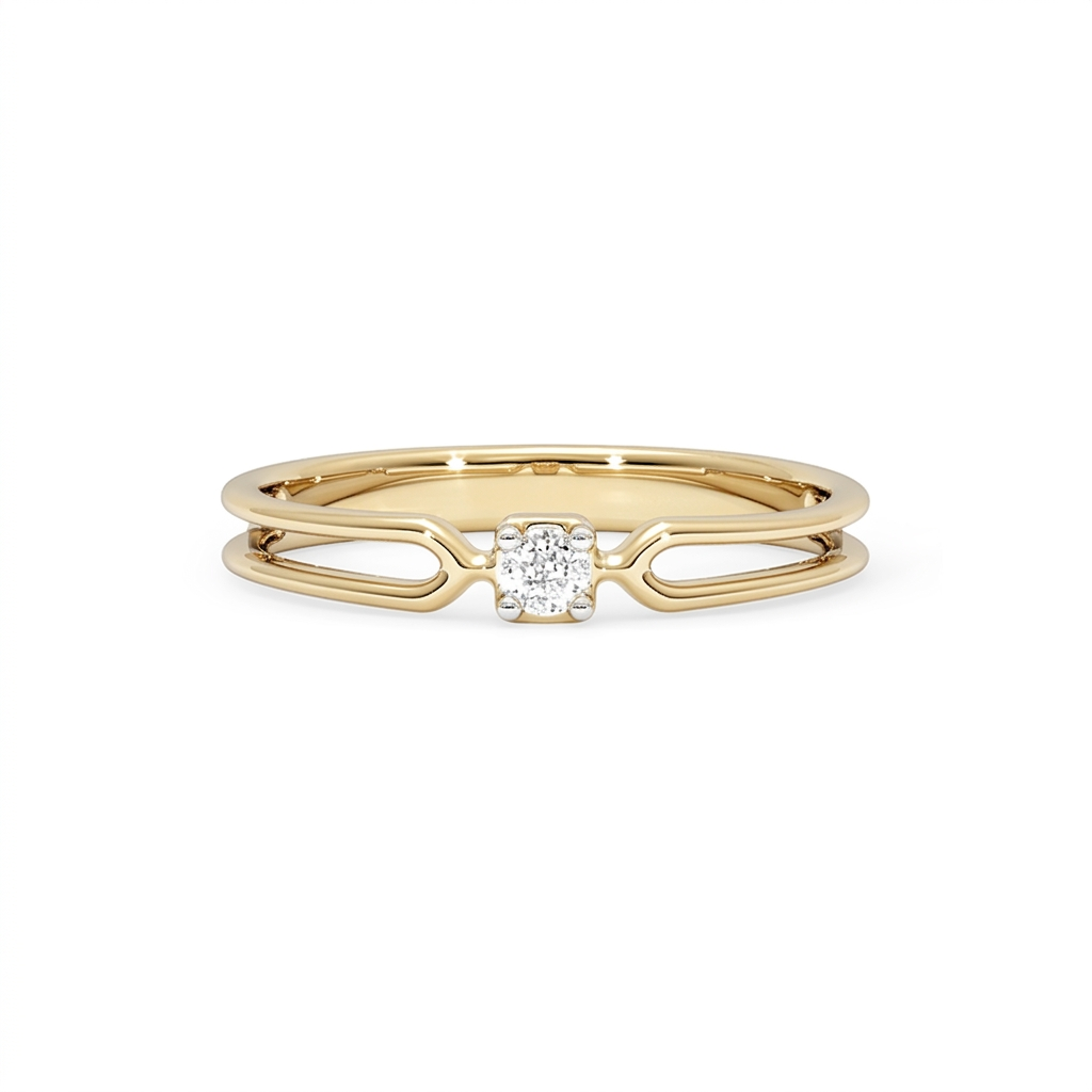 The Twin Loop Gold Diamond Ring