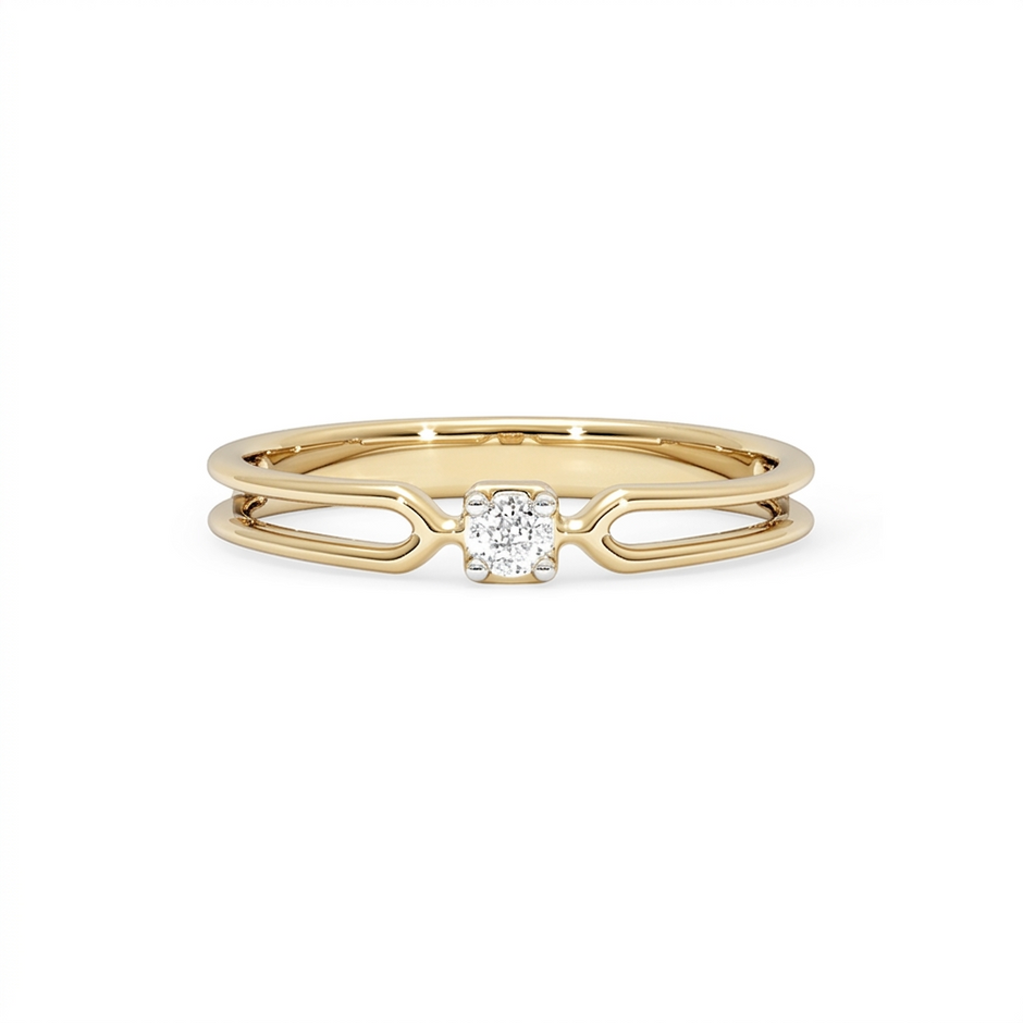 The Twin Loop Gold Diamond Ring