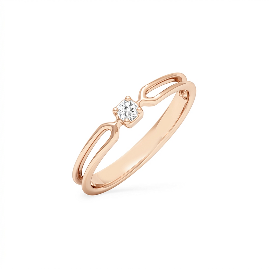 The Twin Loop Gold Diamond Ring
