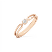 The Twin Loop Gold Diamond Ring