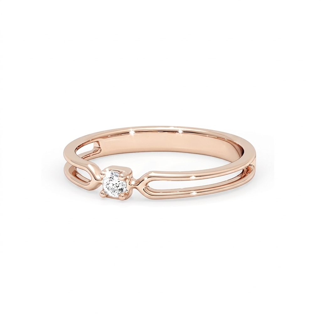 The Twin Loop Gold Diamond Ring