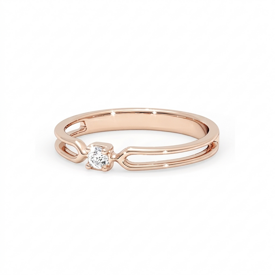 The Twin Loop Gold Diamond Ring