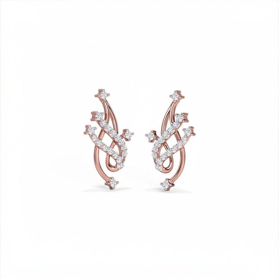 Celestial Lattice Gold Diamond Earrings