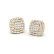 Dazzle Cluster Gold Diamond Earrings