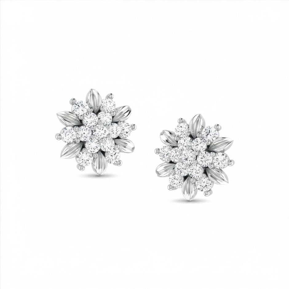 Floral Gold Diamond Earrings