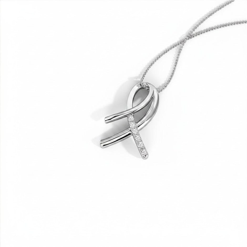 Ribbon Gold Diamond Pendant