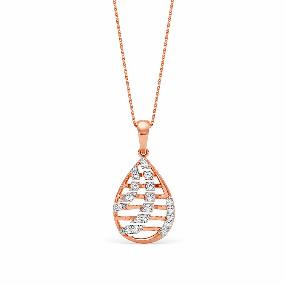 Teardrop Gold Diamond Pendant