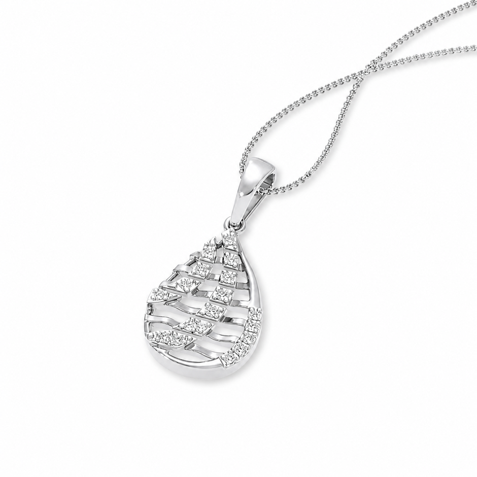 Teardrop Gold Diamond Pendant