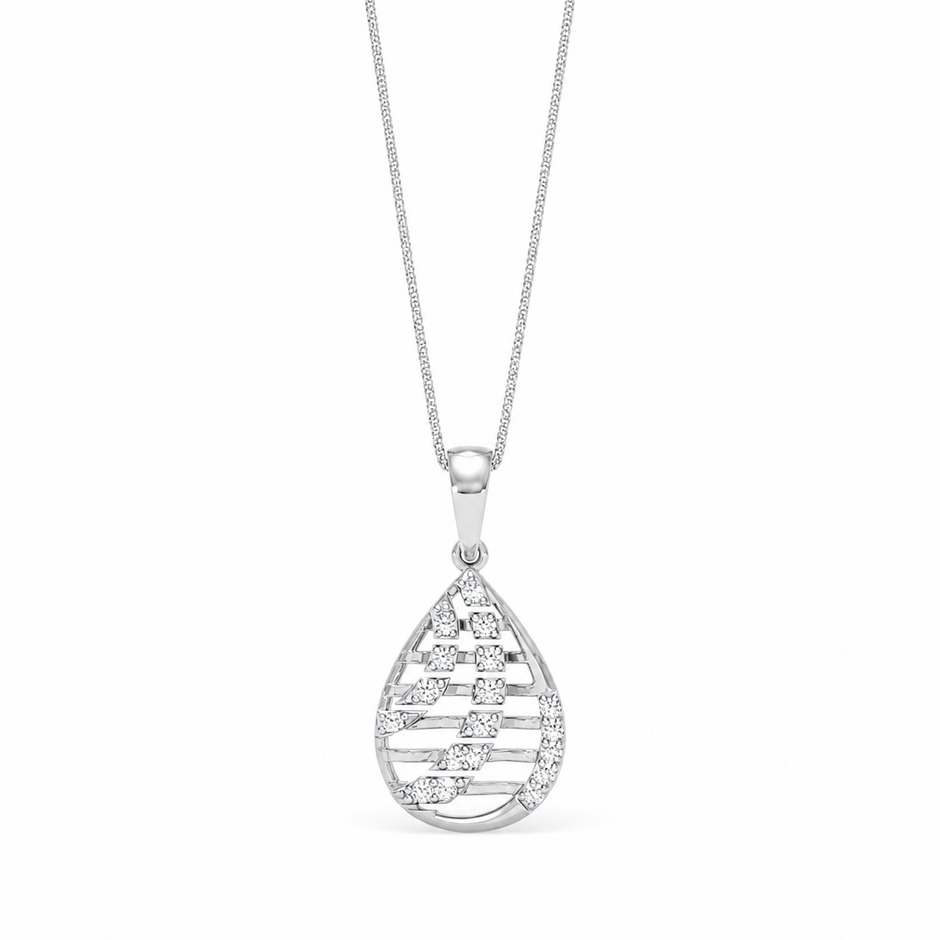 Teardrop Gold Diamond Pendant