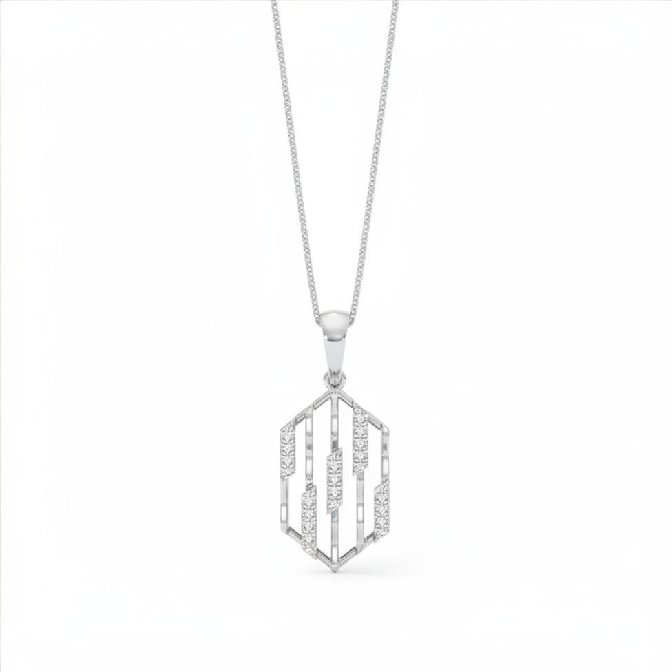 Hexagonal Lattice Gold Diamond Pendant