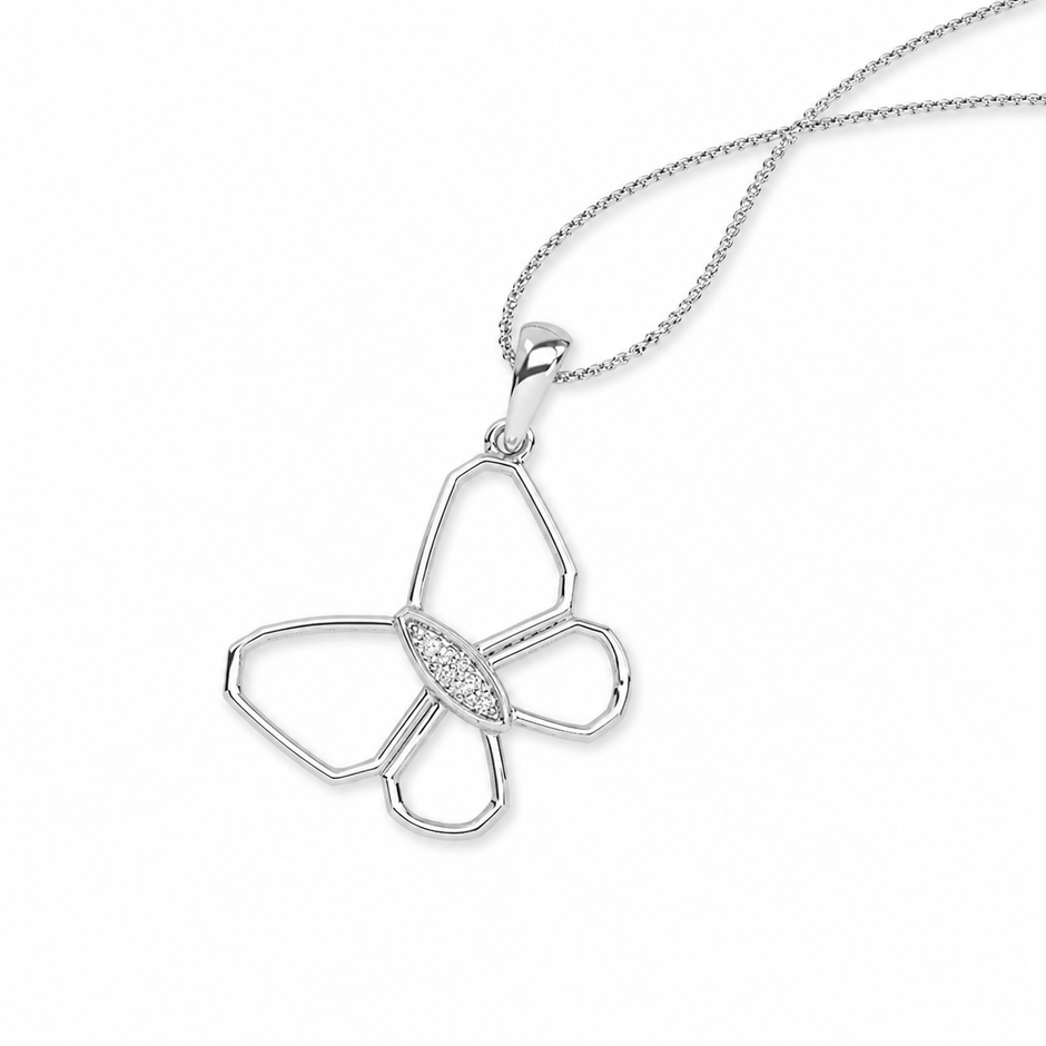 Butterfly Gold Diamond Pendant