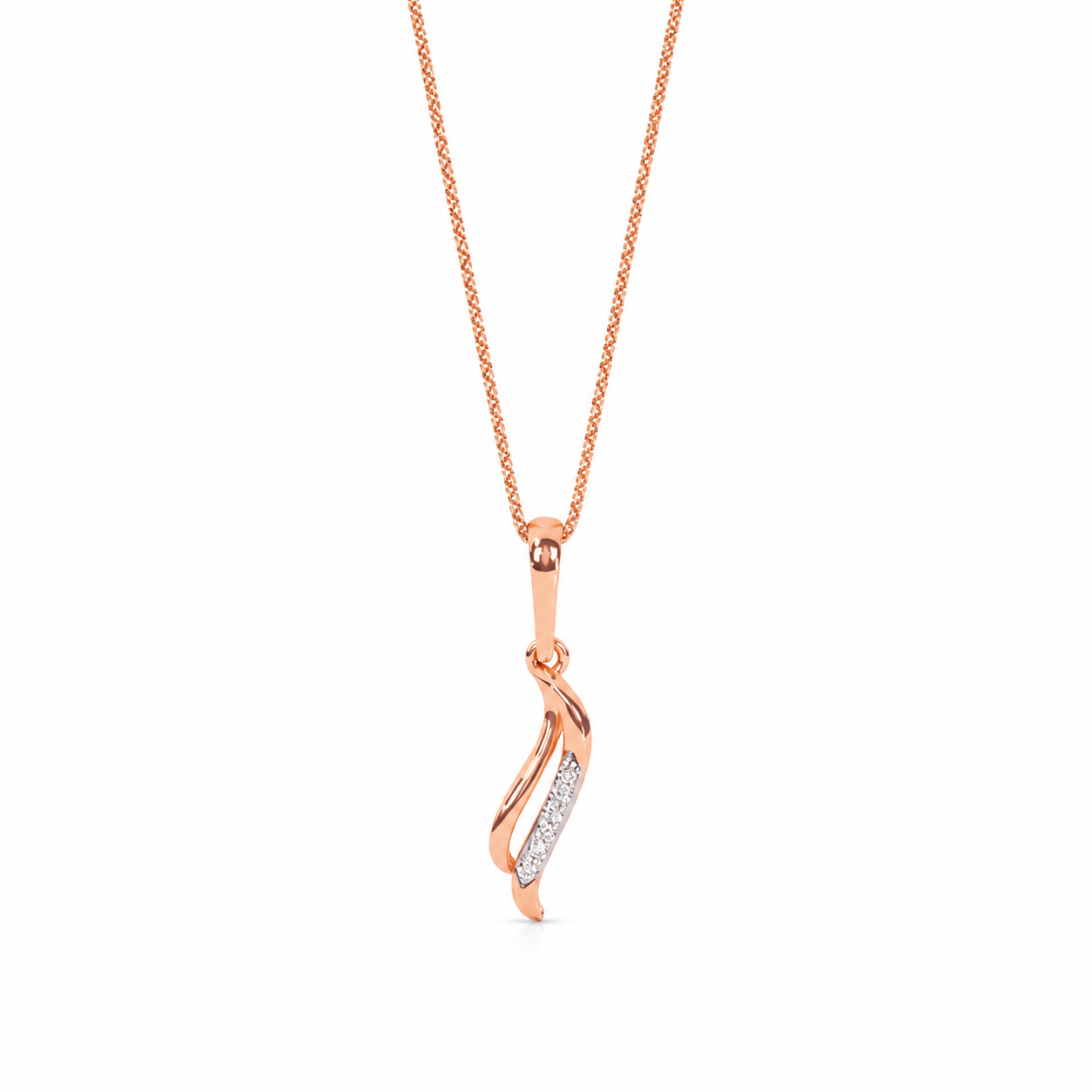 Leaf Gold Diamond Pendant