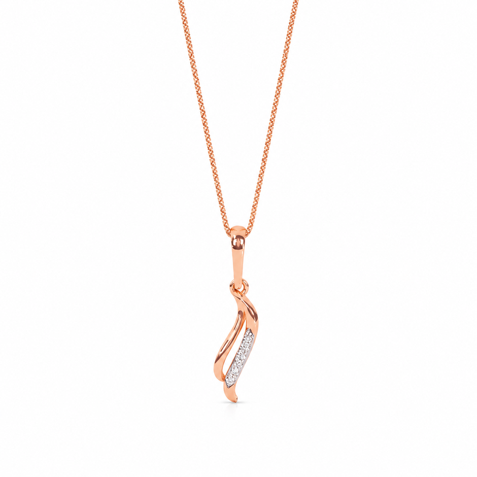 Leaf Gold Diamond Pendant