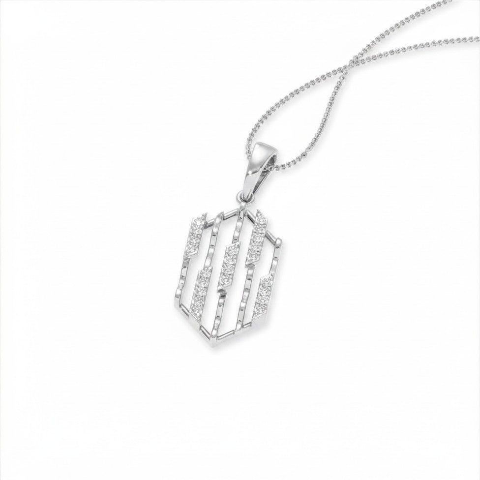 Hexagonal Lattice Gold Diamond Pendant