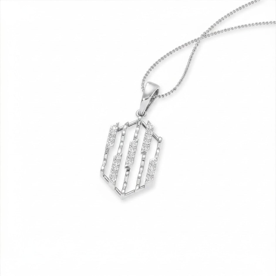 Hexagonal Lattice Gold Diamond Pendant
