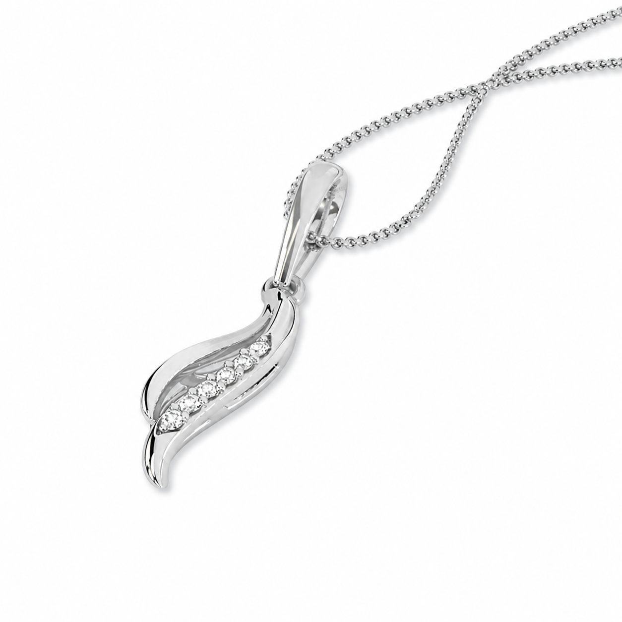 Leaf Gold Diamond Pendant