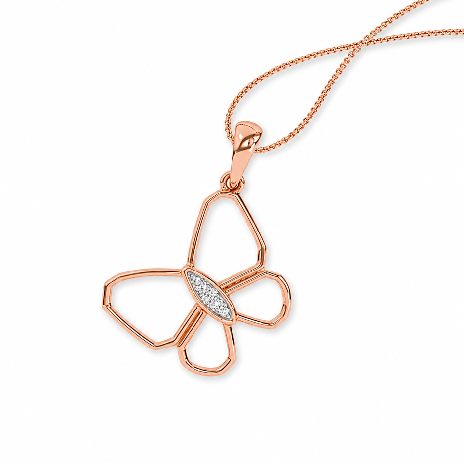 Butterfly Gold Diamond Pendant